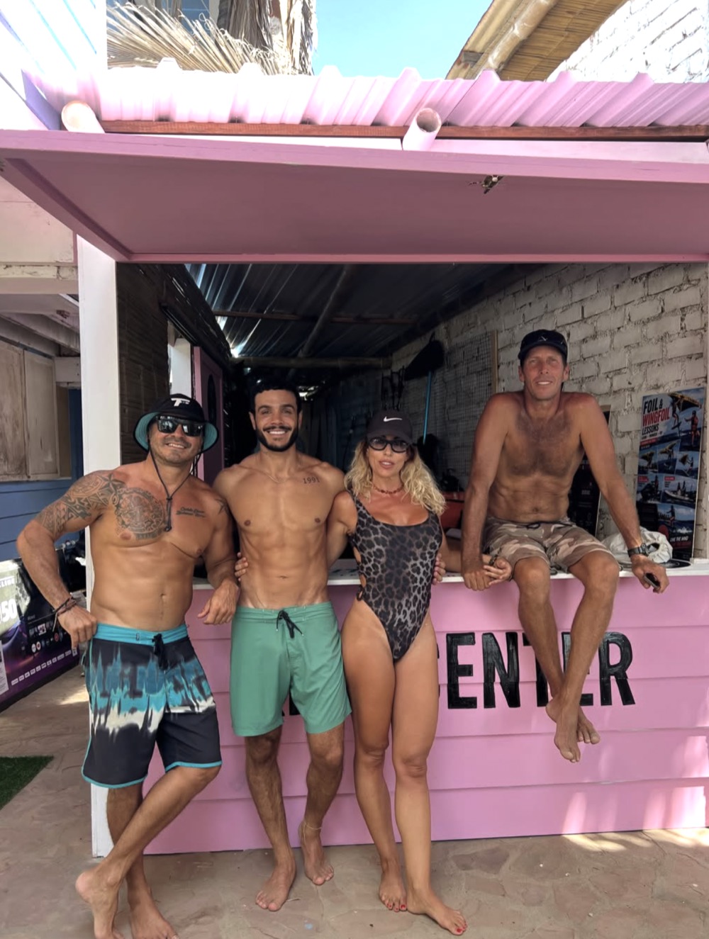 The Kite Xperience Peru team outside their beach centre in Mancora